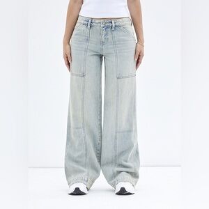 Pacsun Casey Light Indigo Low Rise Baggy Cargo Jeans